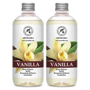 Diffuser Refill Vanilla 34 Fl Oz - 2 x 500ml - Fragrance Oil Diffuser Refill - Home Fragrance - Vanilla Scent - Room