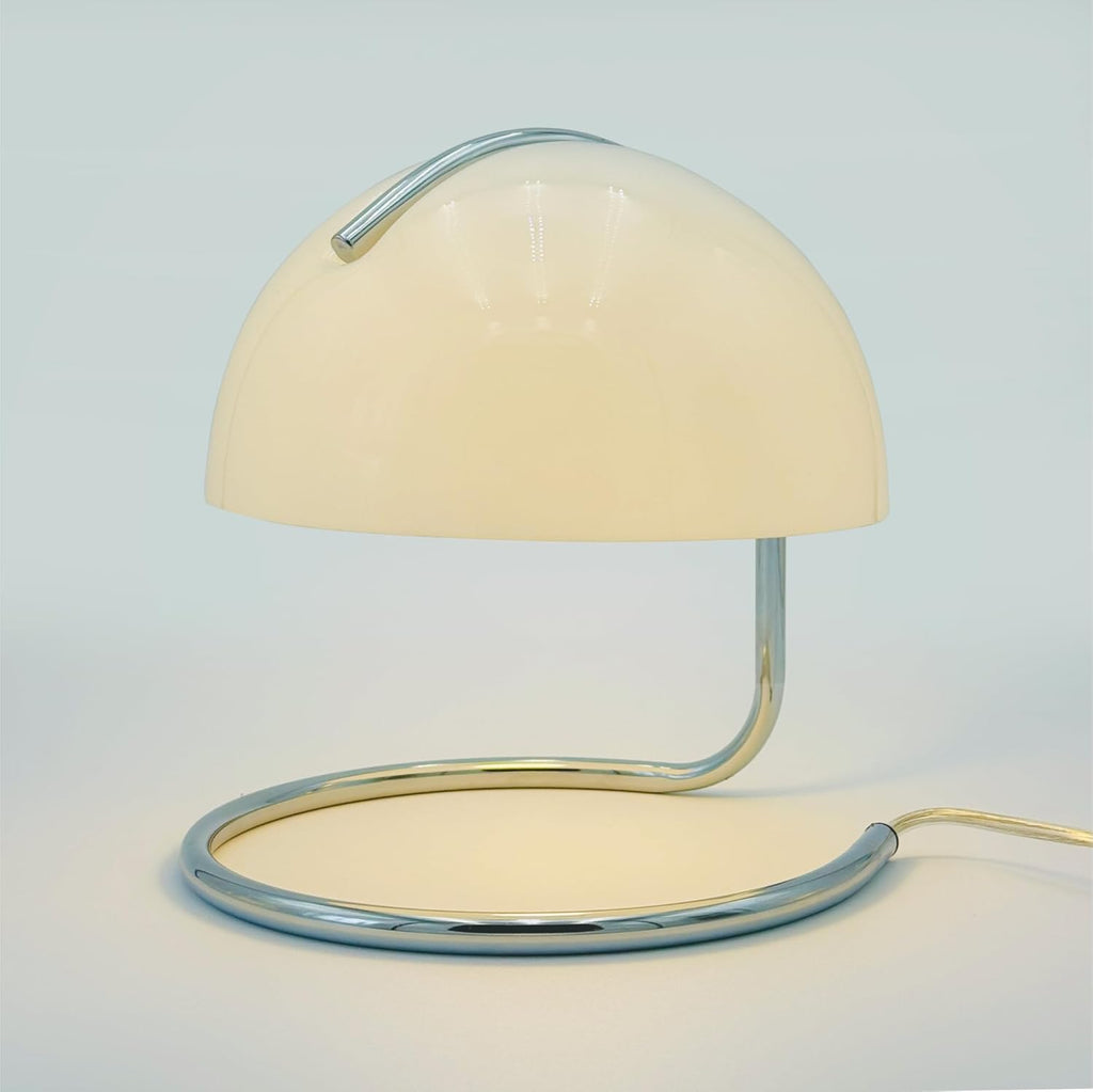 Chrome Bauhaus Light | Retro Mushroom Table Lamp for Room Aesthetic Modern Lighting | Mid Century Mo