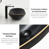 24.5'' X 13.8'' Large Matte Black Oval Vessel Sink with Pop Up Drain,Bathroom Sinks Above Counter,Black Vessel