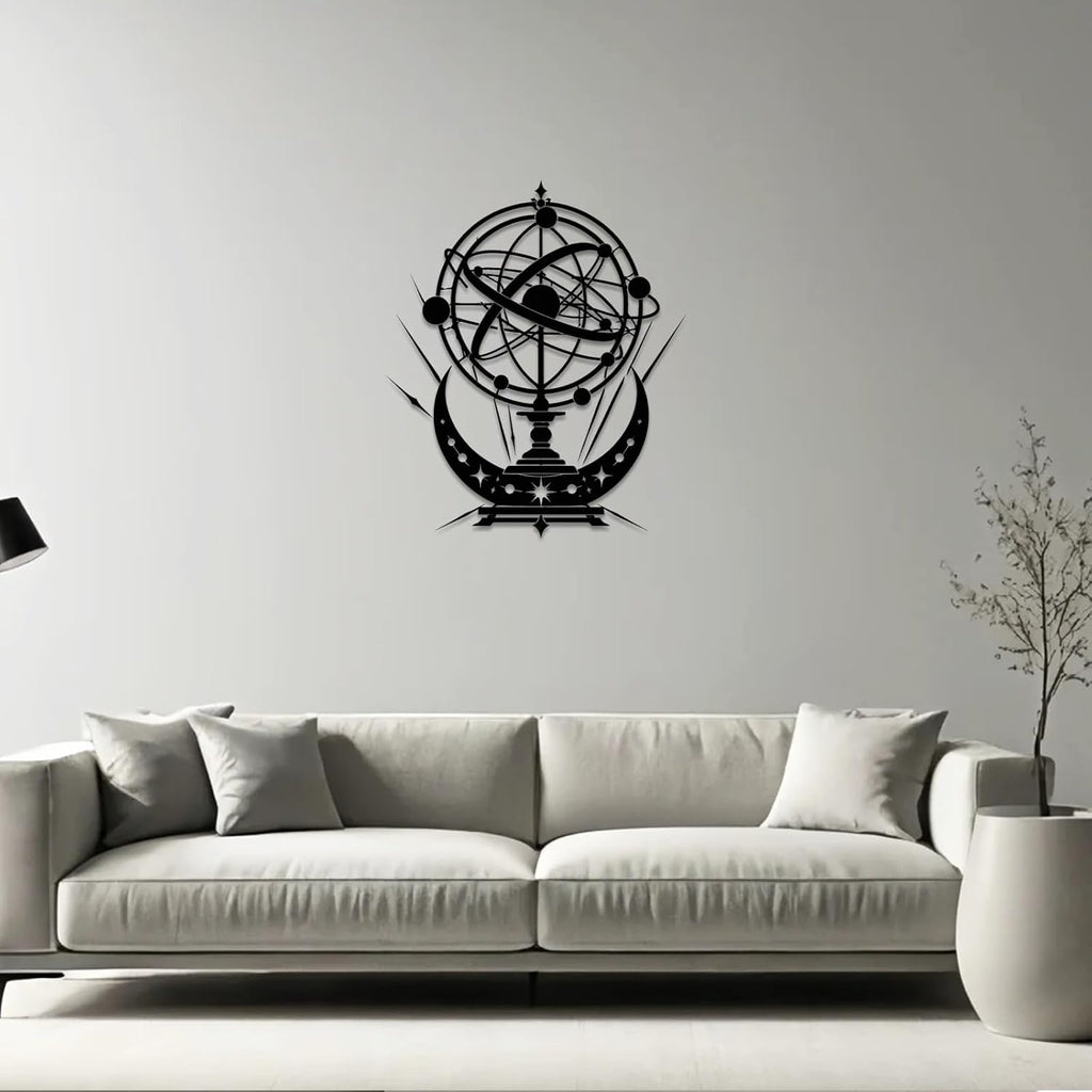 Celestial Armillary Sphere Metal Wall Art Metal Signs Metal Outdoor Decor WallArt Decor Vintage Gothic Artwork