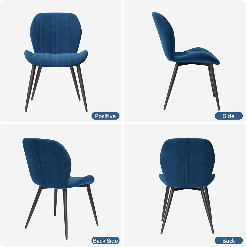 Dining Chairs Set of 4 Modern Velvet Dining Room Chairs Upholstered Dining Chairs with Thick Cushions Metal Legs