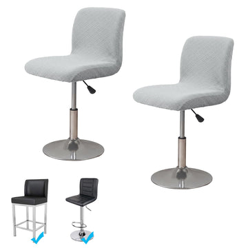 Bar Stool Cover with Back Jacquard Fabric Dining Room Square Swivel Barstool Chair Seat Cushion Slipcover for Counter