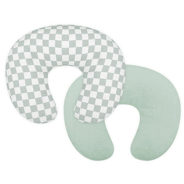 Muslin Nursing Pillow Cover 2 Pack, Removable Nursing Cover for Breastfeeding Pillows, Ultra Soft Comfortable