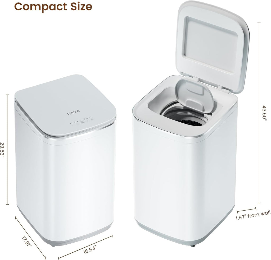 Portable Washing Machine, 0.8 Cu. Ft. Capacity Mini Washer & Spin Dryer, Fully Automatic with 8 Wash Programs, Hot