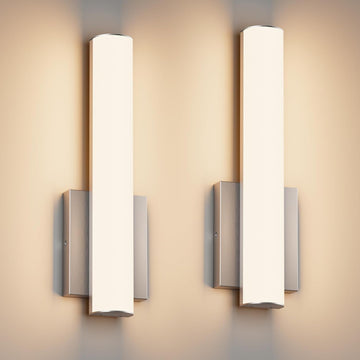15.7 Inches Modern Bathroom Led Wall Sconces,18W 3000K Hardwired Wall Light with White Acrylic Lampshade,Indoor