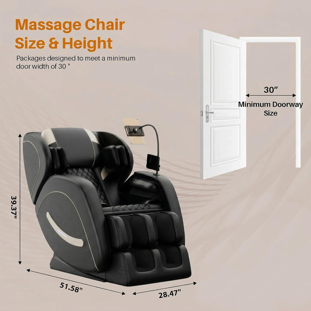 Massage Chair Full Body, Zero Gravity Recliner Massage Chair with Back Heat, 8 Fixed Rollers, Foot Massage, Airbags