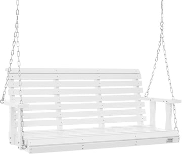 Wooden Porch Swing 4.5 ft, Patio Bench Swing for Courtyard & Garden, Upgraded 880 lbs Strong Load Capacity, Heavy