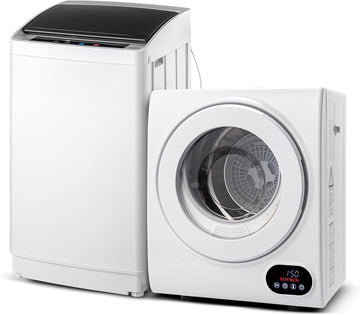 1.5CuFt Portable Clothes Dryer and 17.8LBS Full-Automatic Washing Machine Set, Compact Laundry Washer and Dryer Combo