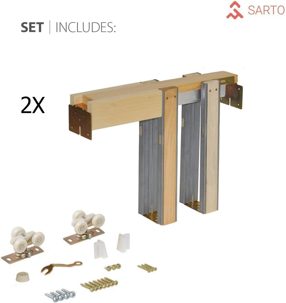 Sliding French Double Pocket Doors 72 x 80 inches Clear Glass 12 Lites| Felicia 3355 Matte White | K