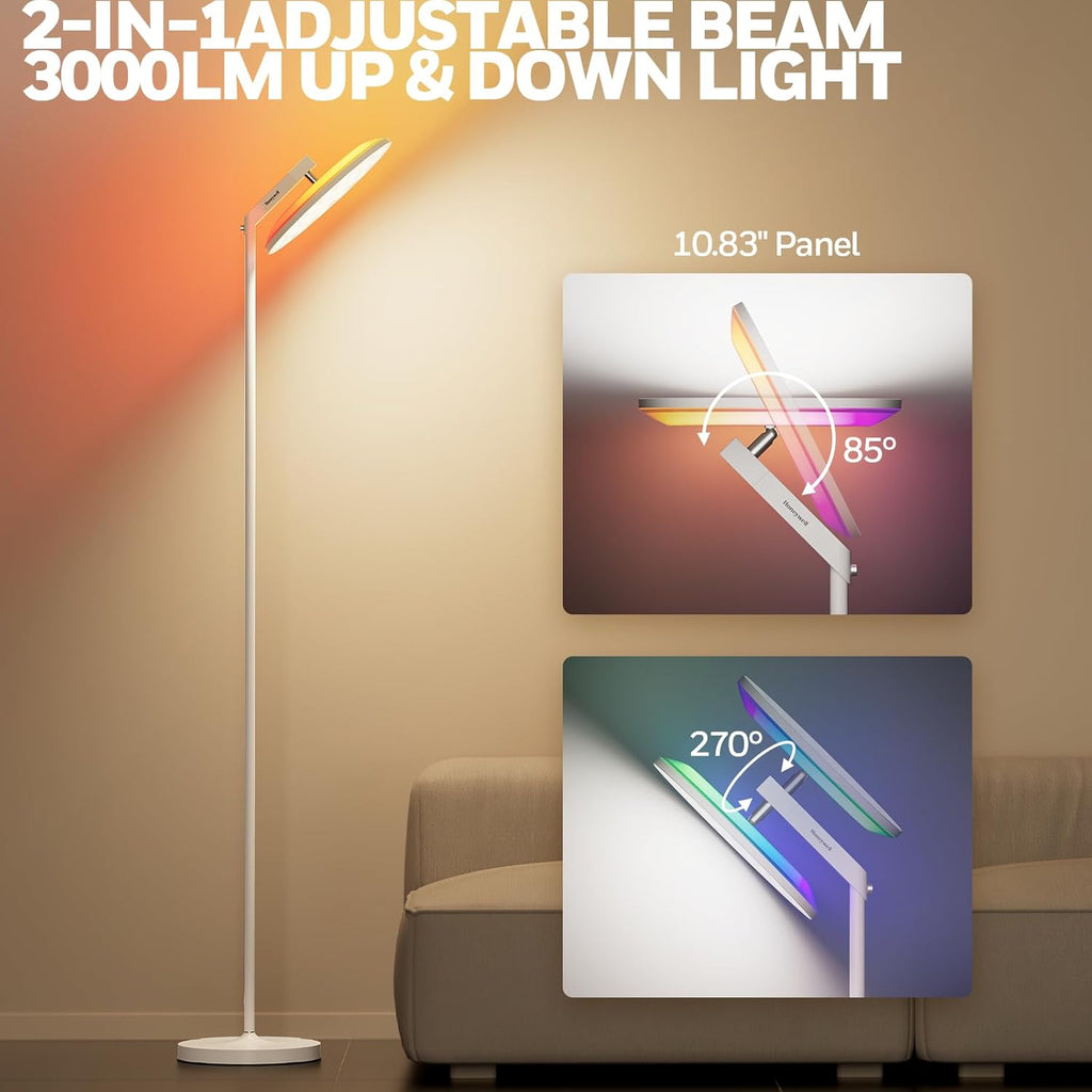 3000LM LED Floor Lamp, Torchiere Floor Lamps with Remote Control, F2 Sunturalux 40W Eye-Caring Reading Light