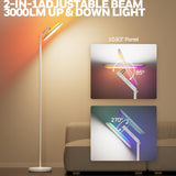3000LM LED Floor Lamp, Torchiere Floor Lamps with Remote Control, F2 Sunturalux 40W Eye-Caring Reading Light