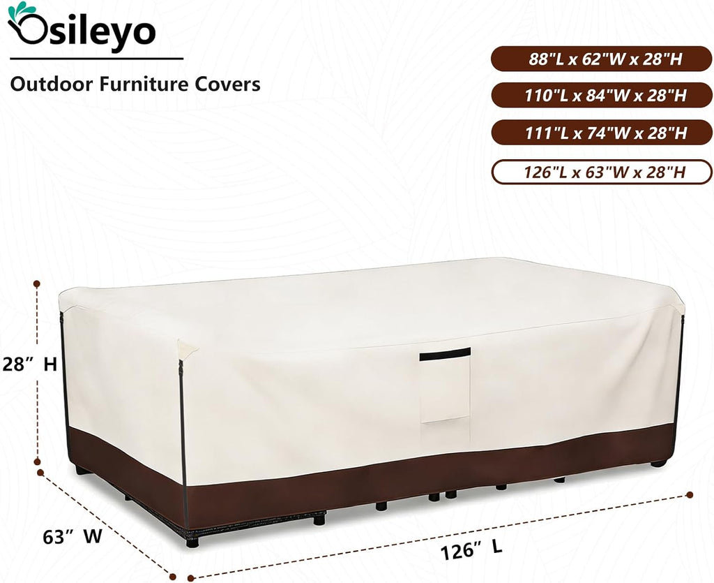 Patio Furniture Covers Waterproof,600D Heavy Duty Patio Cover for 6/7/8 PCS Sets Sectional Sofa Couch Dining Rocking - Set of 8