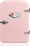 Mini Fridge with Observation Window 4-Liter Six 12 oz Cans Portable Warmer & Cooler Compact Refrigerator, 100% Eco