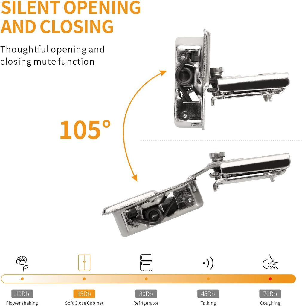50 Pack 1/2" Overlay 3D Soft Close Concealed Hinge for Face Frame Door, Smooth Slow Self Closing Hinges, Satin Nickel