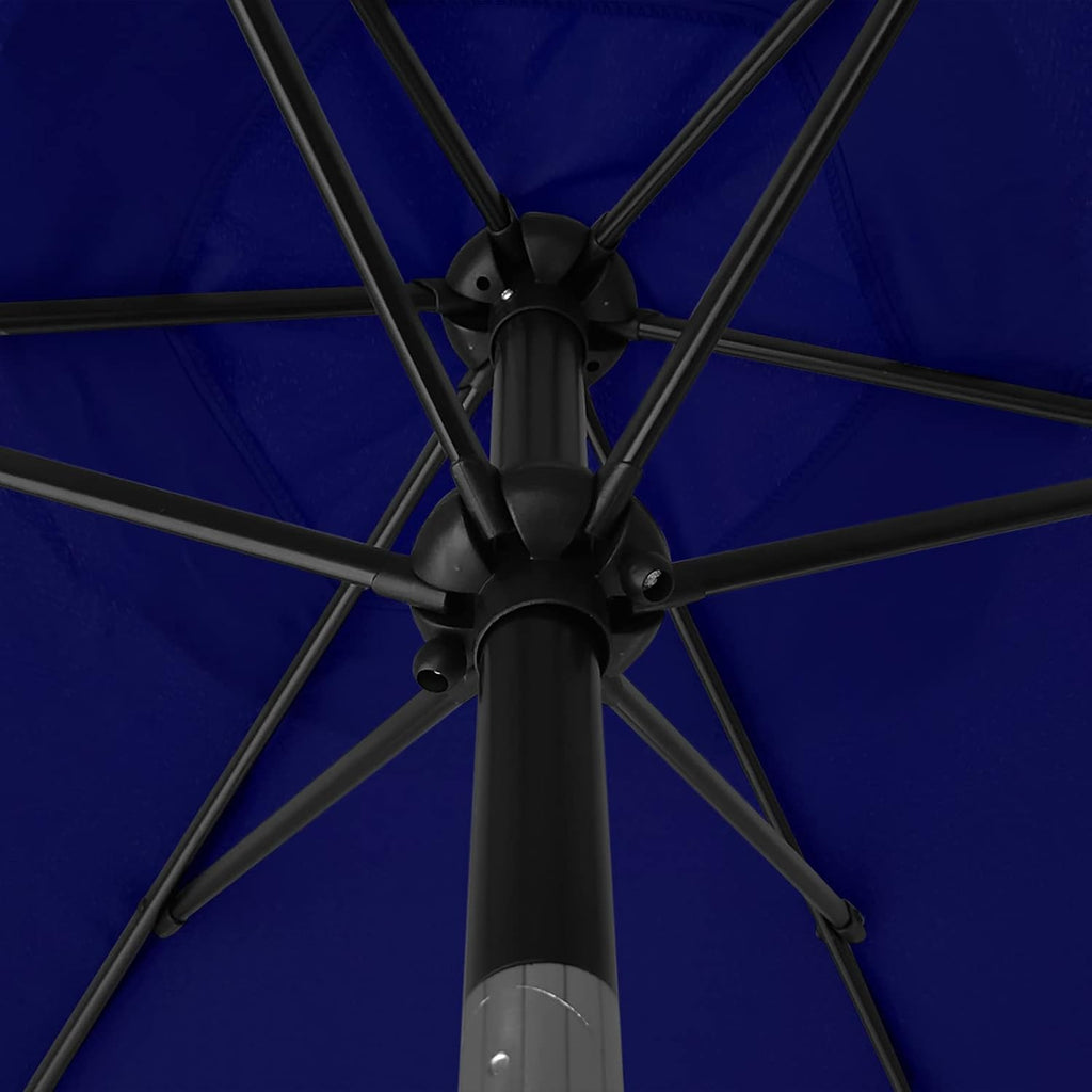 7.5' Patio Umbrella Outdoor Table Market Umbrella with Push Button Tilt/Crank, 6 Ribs (Navy Blue)
