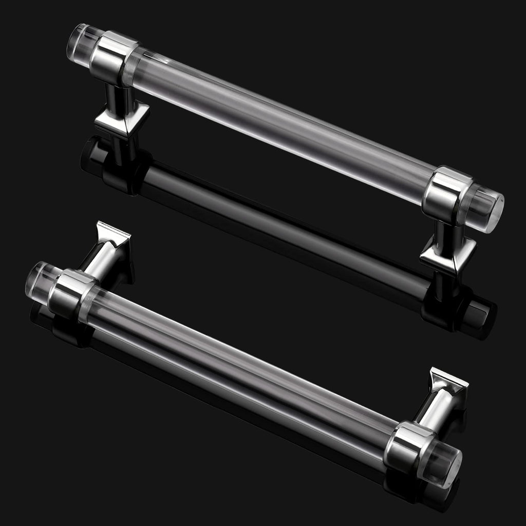 Acrylic Cabinet Handles & Pulls 5" Hole Centers Round 10 Pack