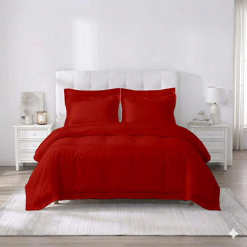 100% Egyptian Cotton 600 Thread Count Duvet Cover with Zipper Closure & 2pcs Pillow Case Set (Oversized King Plus