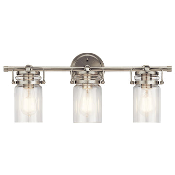 Brinley 3-Light Farmhouse Vanity Light, Brushed Nickel