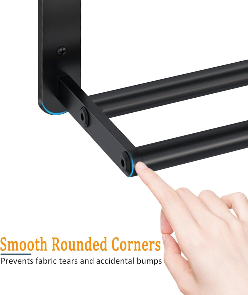 Double Towel Racks , Towel Shelf with Double Towel Bar 24 inch, Towel Rack with Shelf , Stainless Steel Towel Holder