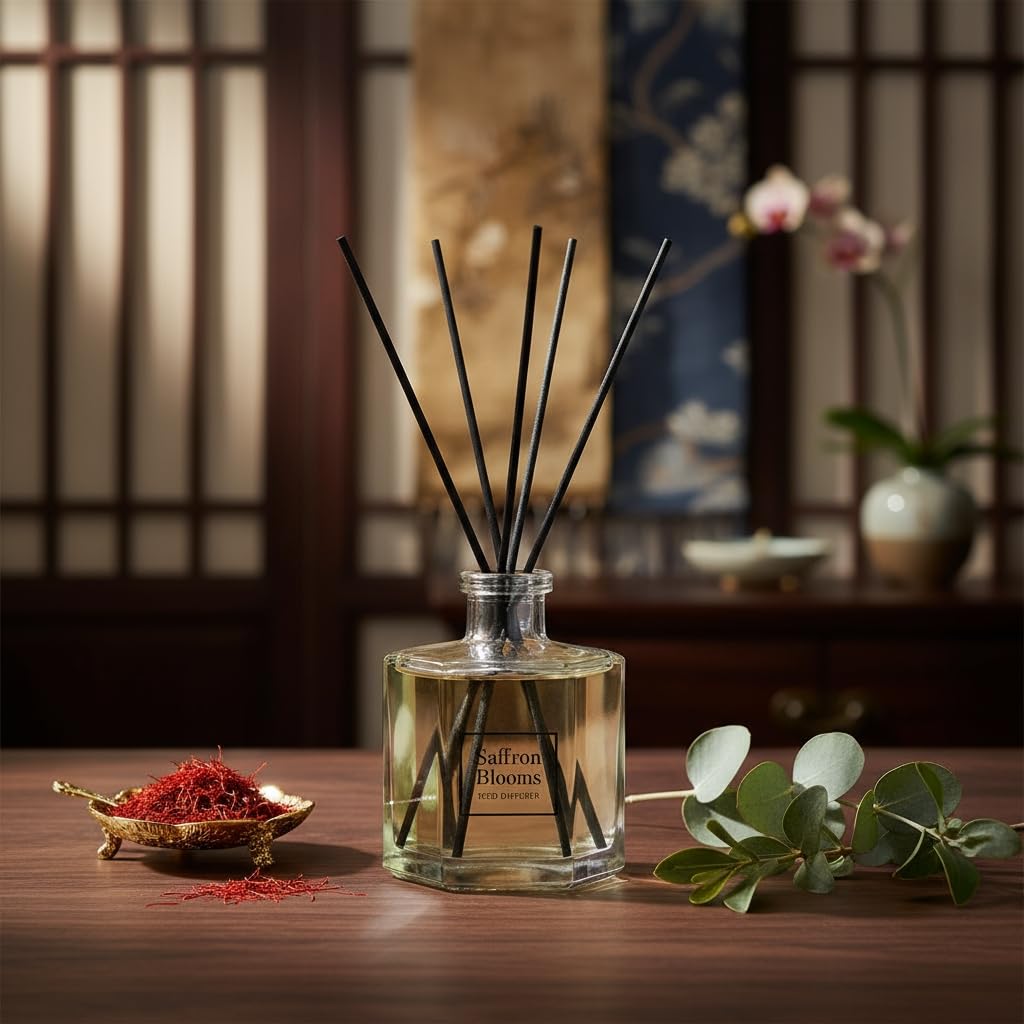 Bellevue Diffuser, 6 fl oz Glass Filled Diffuser, Highly Concentrated Fragrances with Essential Oils, Home Fragrance
