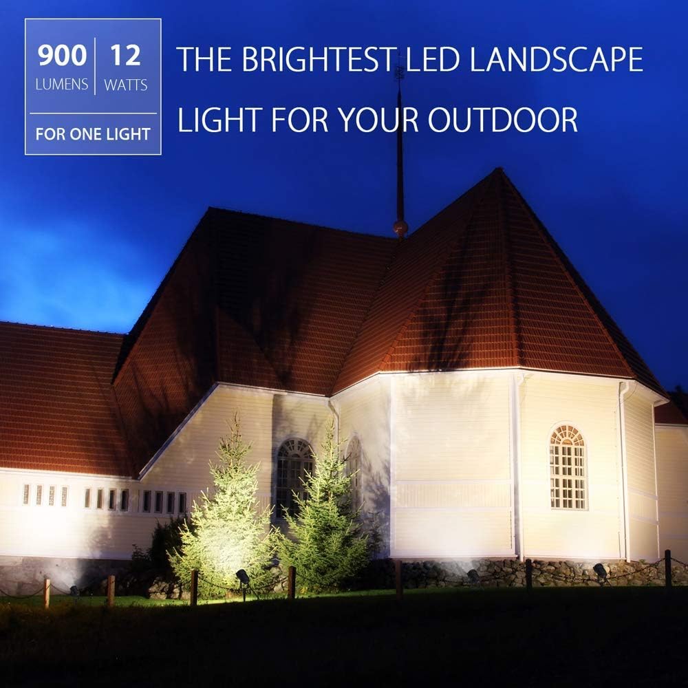 Outdoor Landscape LED Lighting 12W Waterproof Garden Lights COB Led Spotlights with Spiked Stand for Lawn Decorative