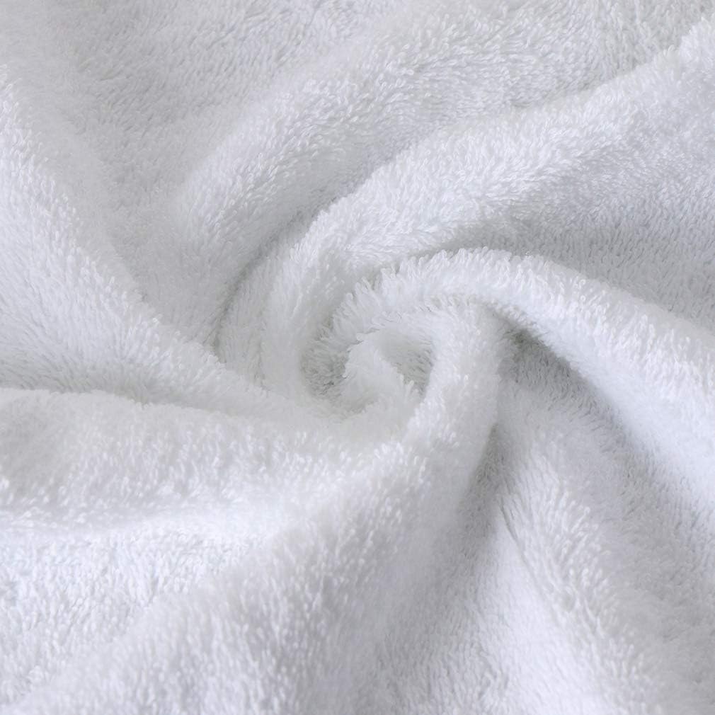Luxury Bathroom Super Soft and Highly Absorbent Premium 100% Cotton Bath Towel Set for Gifts (White-D)