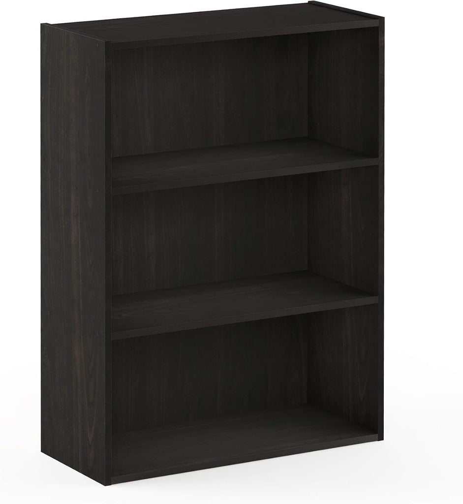 PASIR Book Shelf, 3-Tier Bookshelf, Bookcase, 9.7" x 23.7" x 31.5", Blackwood