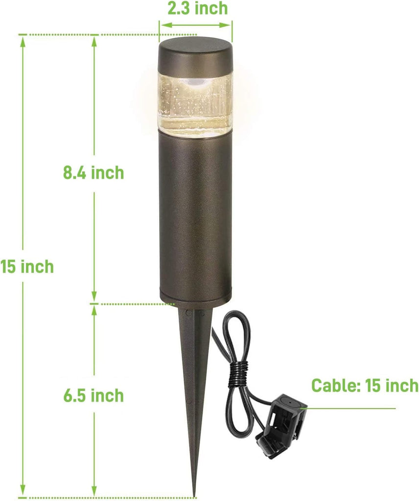 Low Voltage Landscape Lights, LED Outdoor Bollard Pathway Lights | Aluminum Construction, Waterproof Round Landscape