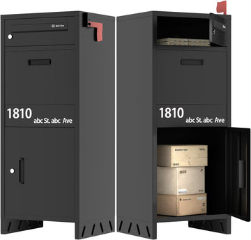 Package Delivery Boxes Drop Box Theft Mailbox with Custom Address Stickers,Assembly(14.5 * 17.5 * 43 in)