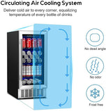 Beverage Cooler 15 Inch Hold 120 Cans,Under Counter/Freestanding Beverage Refrig