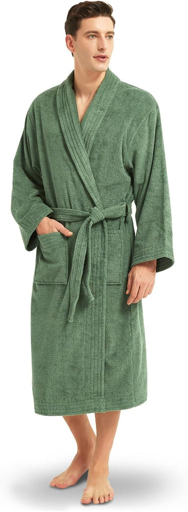 All-Cotton Bathrobe Thick Plush Cloth Housecoat Terry Toweling, Sweat Steaming Clothes Comfortable & Warm