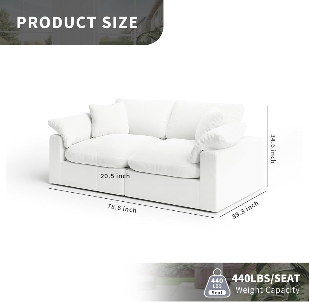 Cloud Modular Sectional Sofa, Oversized Convertible Modular Cloud Couch, Down Feather Filled Sectional Sofa Comfy Upholstered Deep Seat Couches for Living Room, Sofa Covers Washable & Replaceable