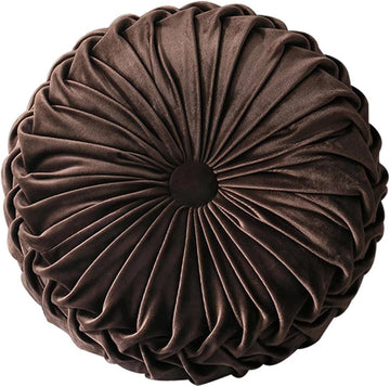 Round Velvet Pillow.7” Brown