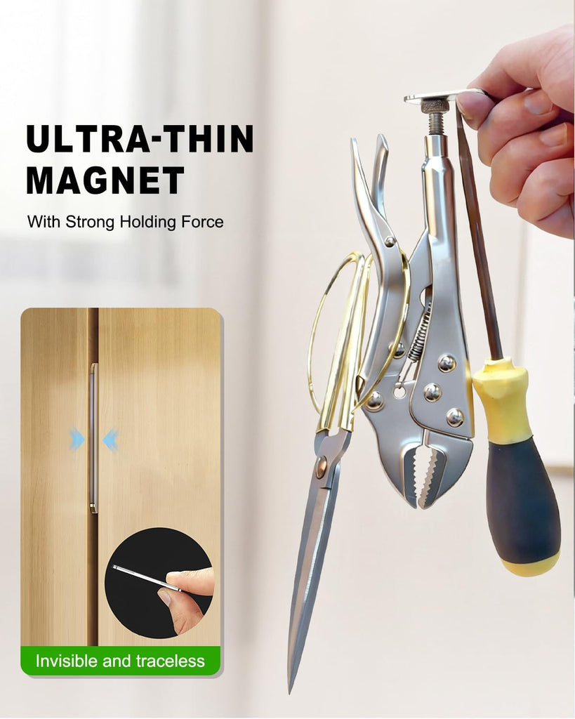 4Sets Extra Strong Magnetic Cabinet Door Catch, No-Drill Invisible Ultra Thin Magnets Door Closure, Drawer Magnets with