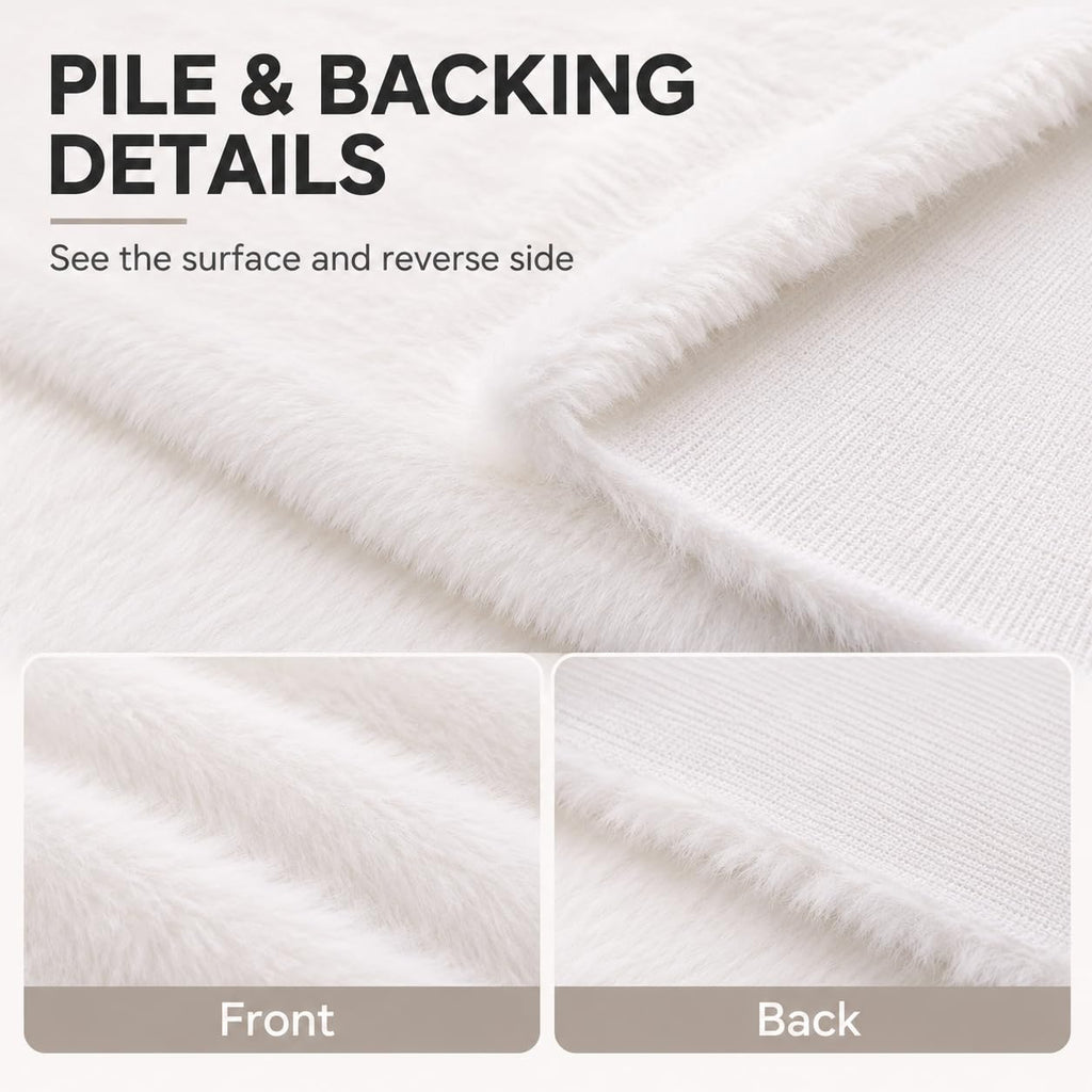 White faux fur fabric short pile plush material