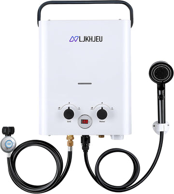 Outdoor Propane Tankless Water Heater - 6L 1.58 GPM Portable Gas Water Heater with Digital Display Overheating
