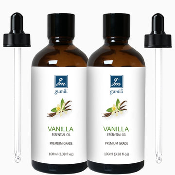 Vanilla Essential Oil, Natural Vanilla Oil Scented Oils for Aromatherapy & Diffuser-(Pack of 2)