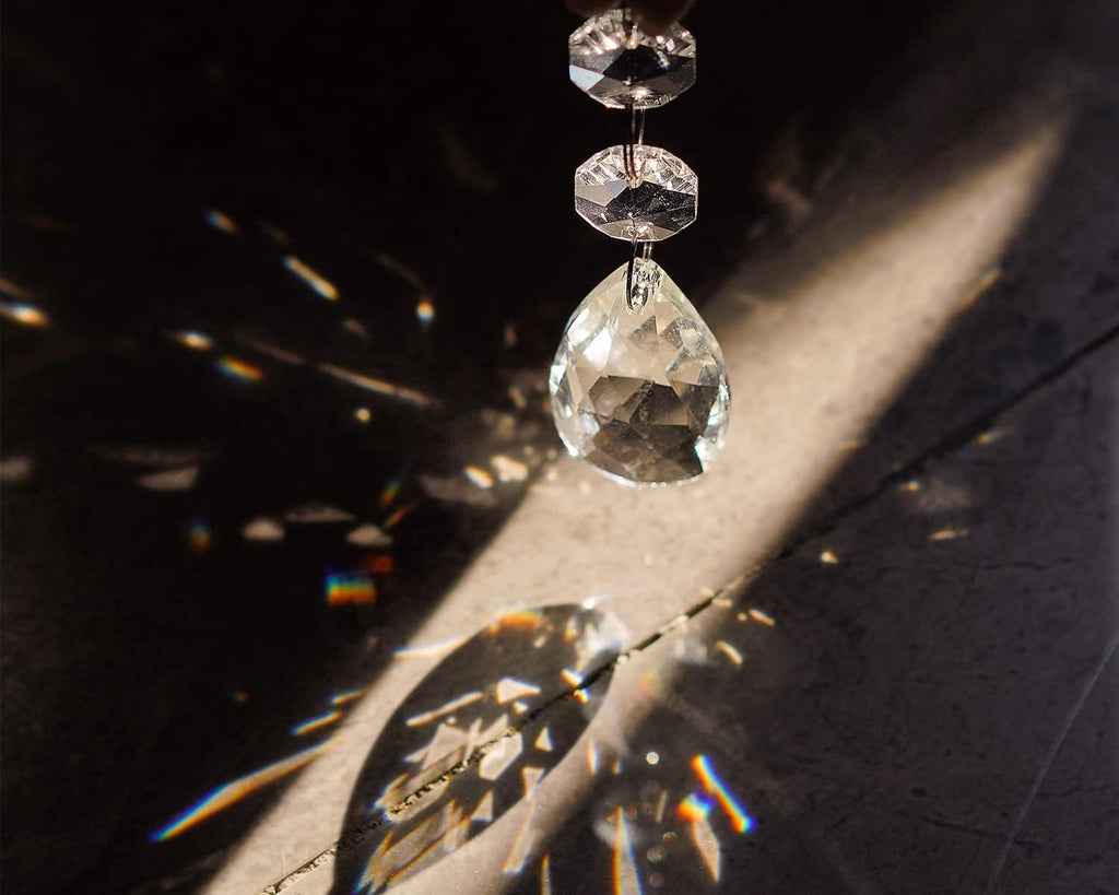 20 Pcs Teardrop Crystal Chandelier Pendants Beads Decor - Teardrop Chandelier Crystal Glass Pendants Beads 20 Pcs Set