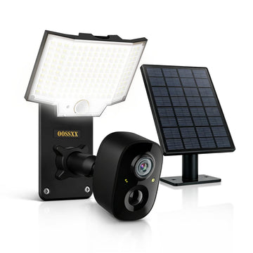 Solar Floodlight Security Camera Outdoor Wireless, 4MP HD 3-in-1