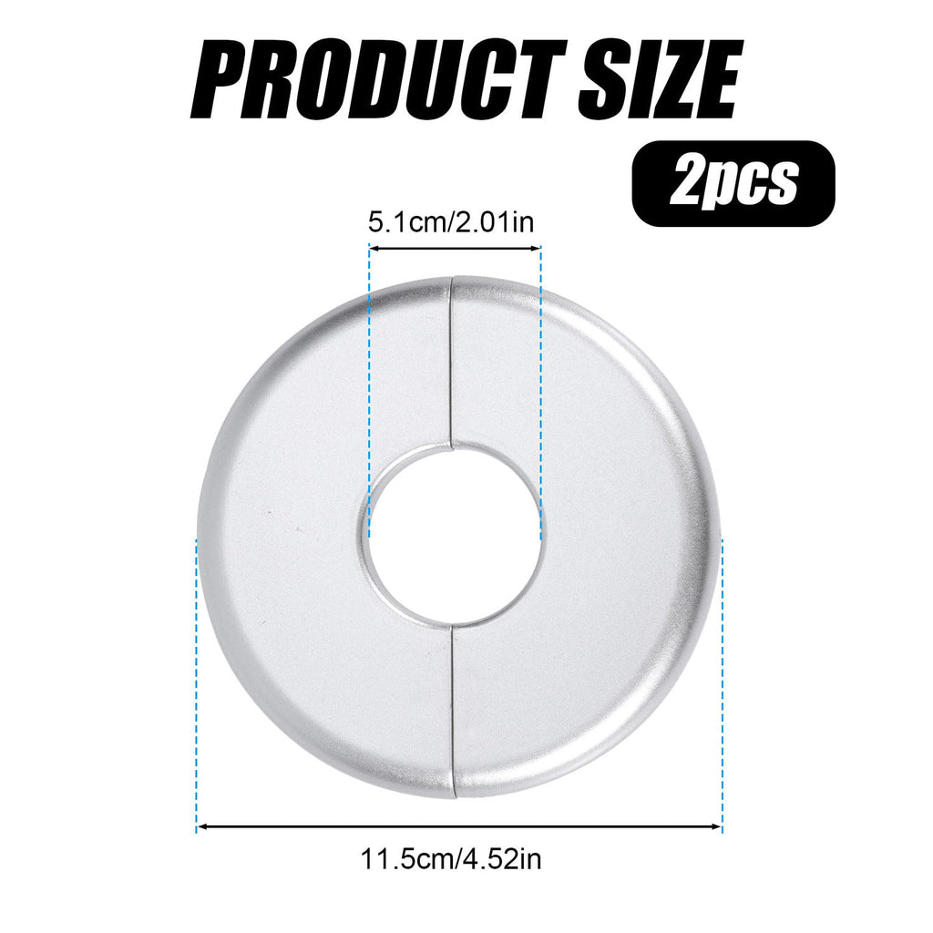 2pcs Wall Split Flange, Self-Adhesive ABS Round Escutcheon Plate Plumbing Cover Plates for 51mm/2in Diameter Pipe