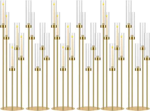 42.5in Gold Candle Holders for Table Centerpiece Candelabra Candlestick Holders Decor Wedding Centerpiece Table