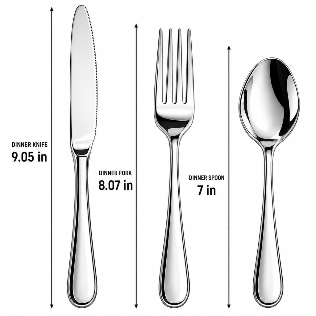 60-Piece Silverware Set for 20, Stainless Steel Flatware, Dishwasher Safe