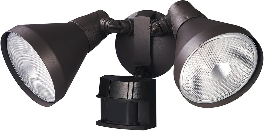 180-Degree 240 W Twin Head Bronze Hardwired Motion Sensor Security Flood Light, Spotlight, Outdoor, Outside House