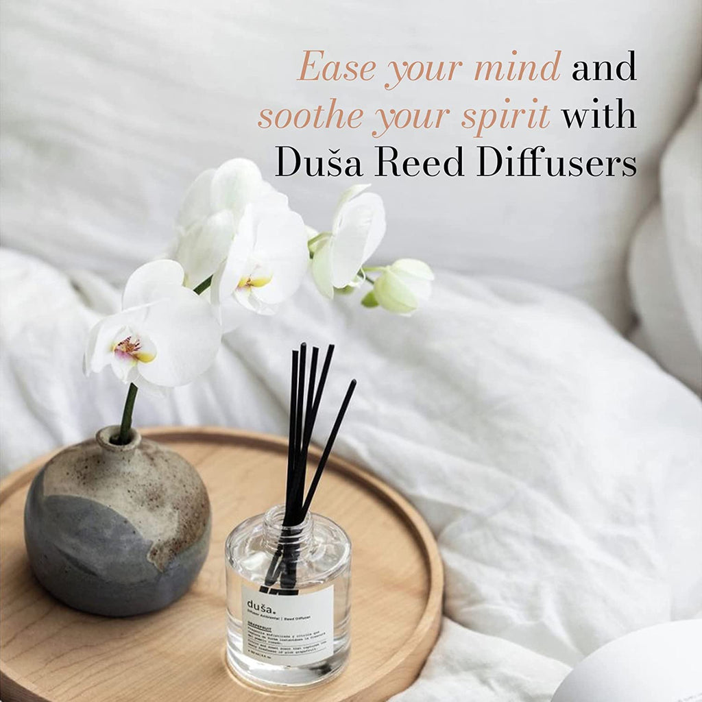 Lemongrass Reed Diffuser & Sticks - 5 Fl Oz Essential Home Fragrance & Living Spaces - Stylish & Long-Lasting Room