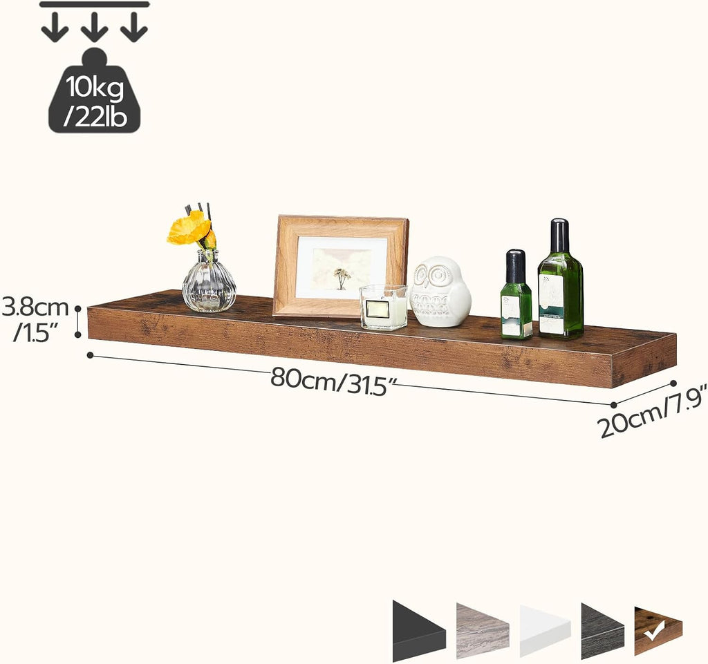 Floating Shelves for Wall, Wall Mounted Shelf Set of 2, 31.5" Hanging Shelf with Invisible Brackets, for Wall Storage