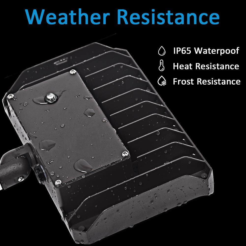 60W LED Flood Light with Knuckle, Outdoor Security Fixture Dusk-to-Dawn Photocell 5000K 7,800lm(300W Equivalent)