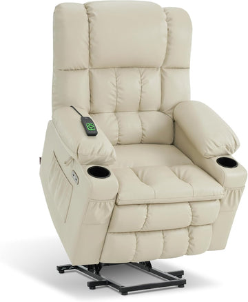 Modern Reclining Lounge Chair — White Faux Leather