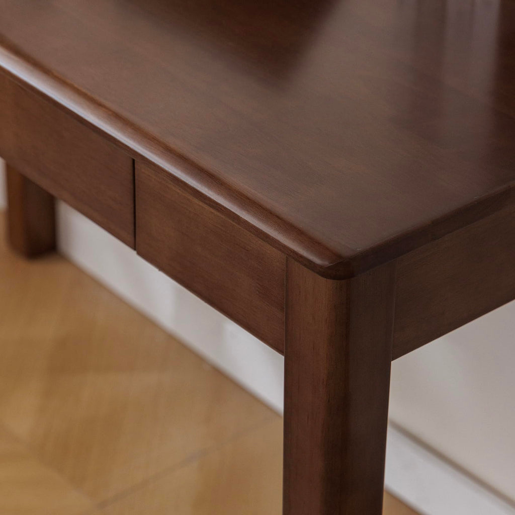 Solid Wood Desk with Drawer (Walnut Color, 47.2inch)
