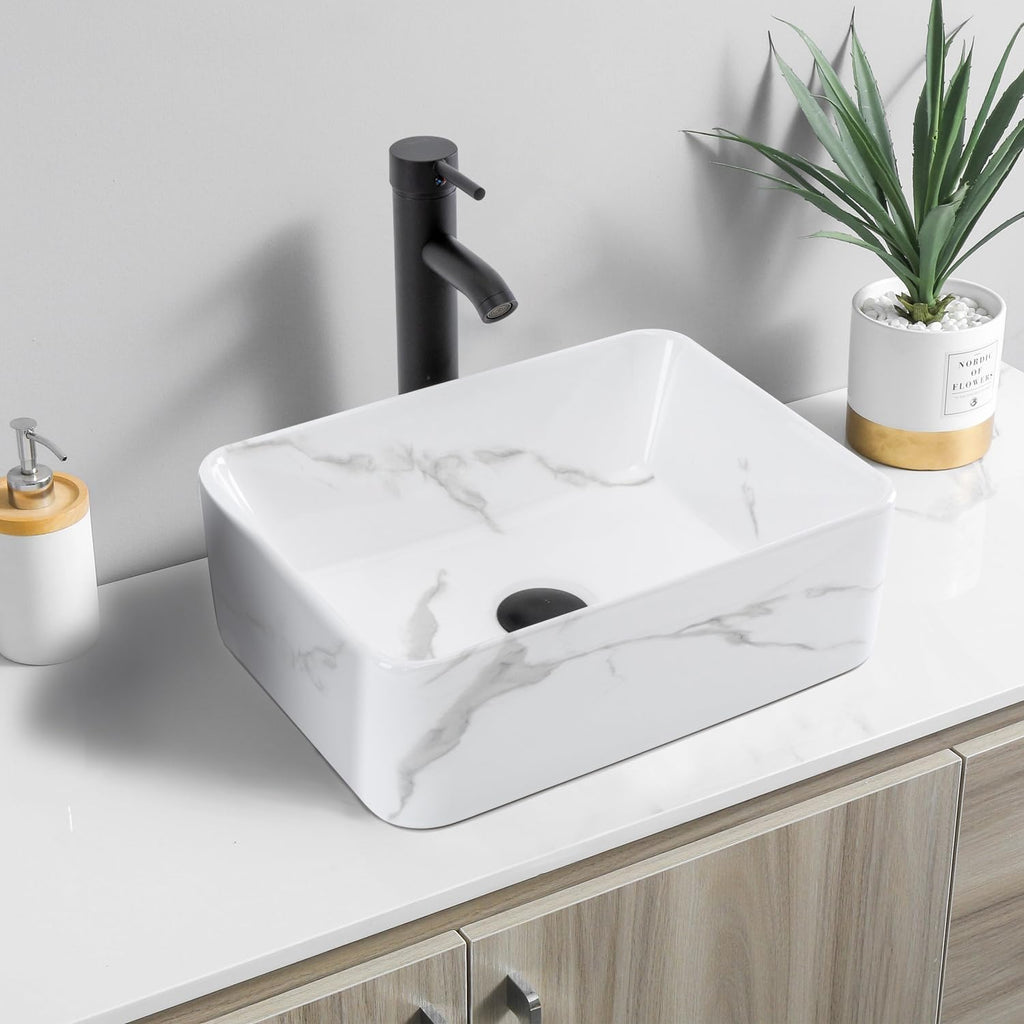 Bathroom Vessel Sink Combo with Faucet and Pop-up Drain