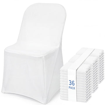 36 Pcs White Folding Chair Covers Spandex Stretch Slipcover